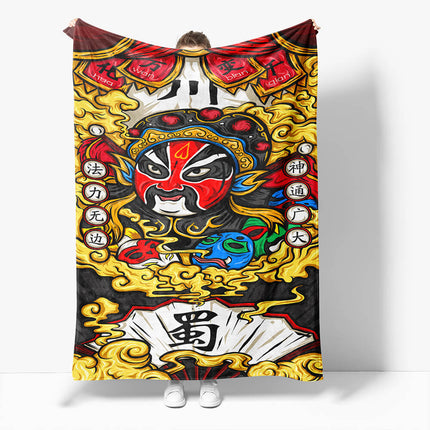 Chinese National Tide Elements Flannel Fleece Throw Cosplay Blanket
