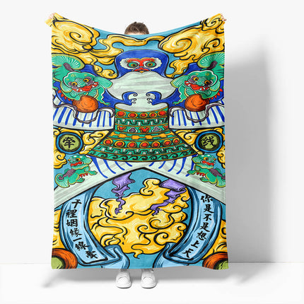 Chinese National Tide Elements Flannel Fleece Throw Cosplay Blanket