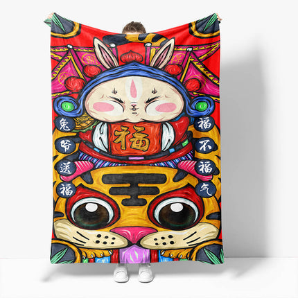 Chinese National Tide Elements Flannel Fleece Throw Cosplay Blanket