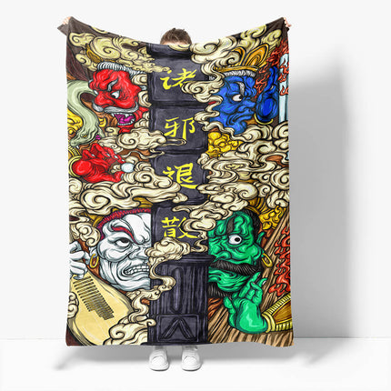 Chinese National Tide Elements Flannel Fleece Throw Cosplay Blanket