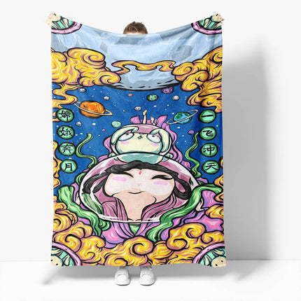 Chinese National Tide Elements Flannel Fleece Throw Cosplay Blanket