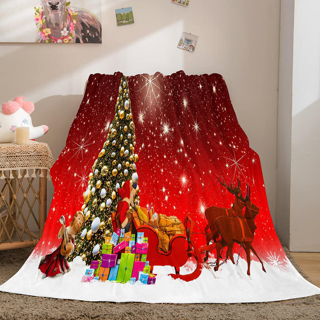 Christmas Decorations Flannel Fleece Throw Cosplay Blanket
