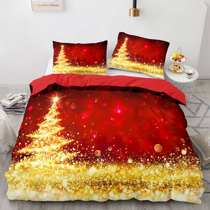 Merry Christmas Pattern Bedding Set Quilt Cover Without Filler
