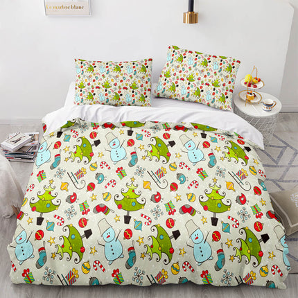 Merry Christmas Pattern Bedding Set Quilt Cover Without Filler