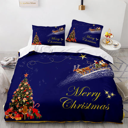 Christmas Santa Claus Bedding Sets Quilt Covers Without Filler