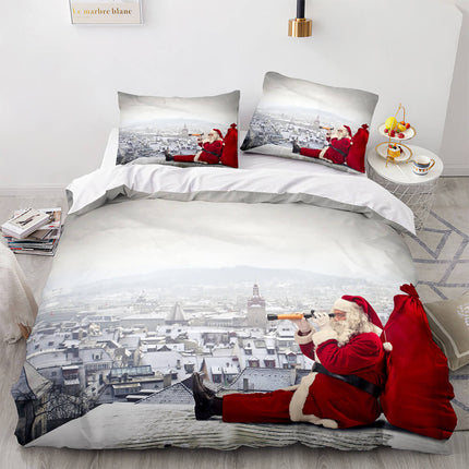Christmas Script Bedding Sets Full Quilt Covers Without Filler
