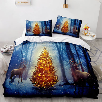 Christmas Script Bedding Sets Full Quilt Covers Without Filler