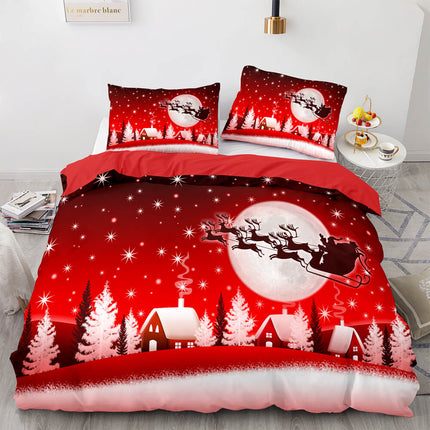 Christmas Script Bedding Sets Full Quilt Covers Without Filler
