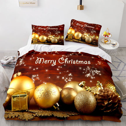 Christmas Script Bedding Sets Full Quilt Covers Without Filler