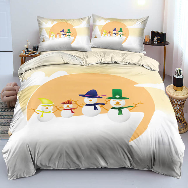 Christmas Snowman Pattern Bedding Sets Quilt Cover Without Filler