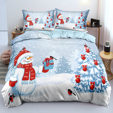 Christmas Snowman Pattern Bedding Sets Quilt Cover Without Filler