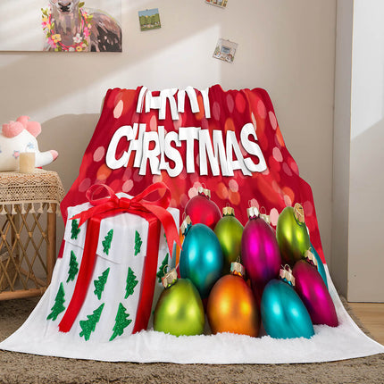 Christmas Theme Flannel Fleece Throw Cosplay Blanket