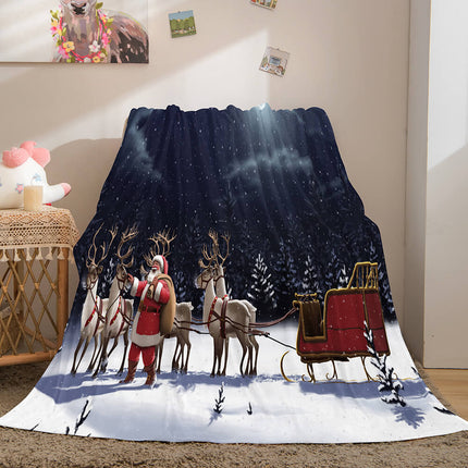 Christmas Theme Flannel Fleece Throw Cosplay Blanket