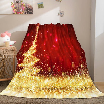 Christmas Theme Flannel Fleece Throw Cosplay Blanket