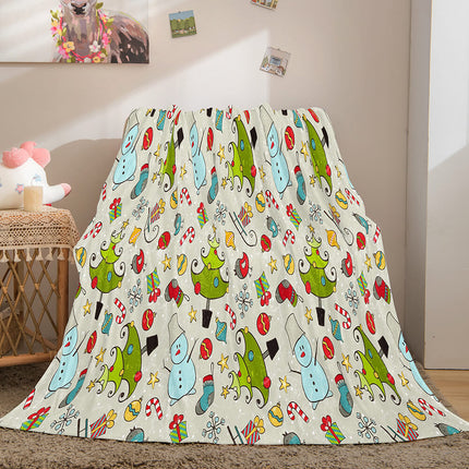 Christmas Theme Flannel Fleece Throw Cosplay Blanket