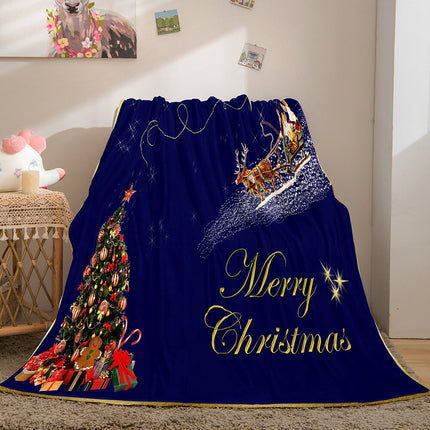 Christmas Theme Flannel Fleece Throw Cosplay Blanket