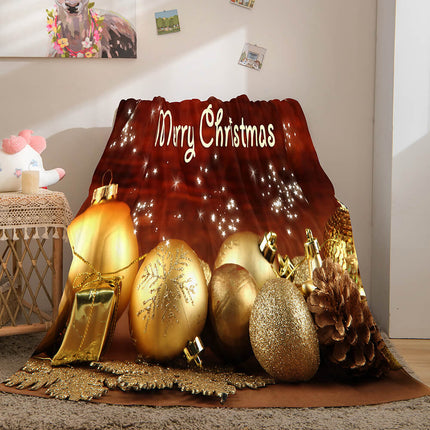 Christmas Theme Flannel Fleece Throw Cosplay Blanket