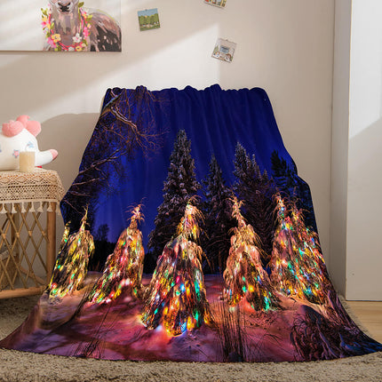 Christmas Theme Flannel Fleece Throw Cosplay Blanket