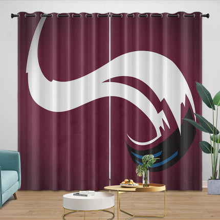 Colorado Avalanche Curtains Blackout Window Drapes Room Decoration