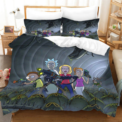 Comedy Rick and Morty Bedding Sets Pattern Quilt Cover Without Filler