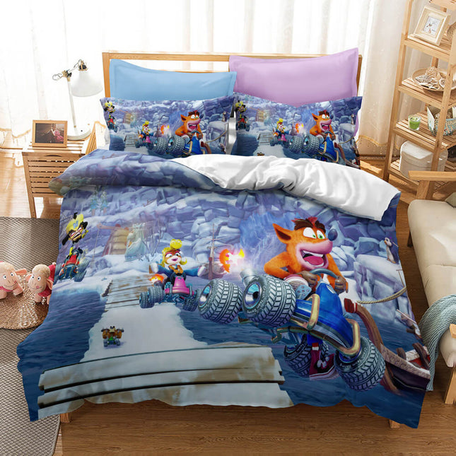 Crash Bandicoot Cosplay Bedding Set Quilt Cover Without Filler