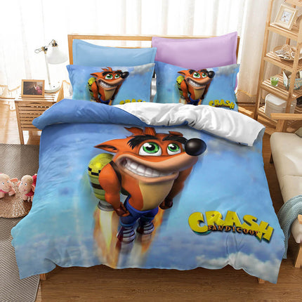 Crash Bandicoot Cosplay Bedding Set Quilt Cover Without Filler