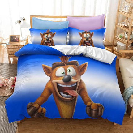 Crash Bandicoot Cosplay Bedding Set Quilt Cover Without Filler