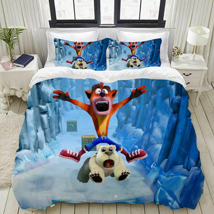 Crash Bandicoot Cosplay Bedding Set Quilt Cover Without Filler
