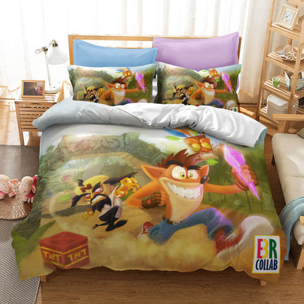 Crash Bandicoot Kids Bedding Set Quilt Cover Without Filler