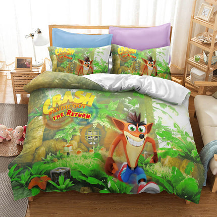 Crash Bandicoot Kids Bedding Set Quilt Cover Without Filler