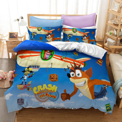 Crash Bandicoot Kids Bedding Set Quilt Cover Without Filler