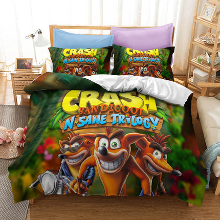 Crash Bandicoot Kids Bedding Set Quilt Cover Without Filler