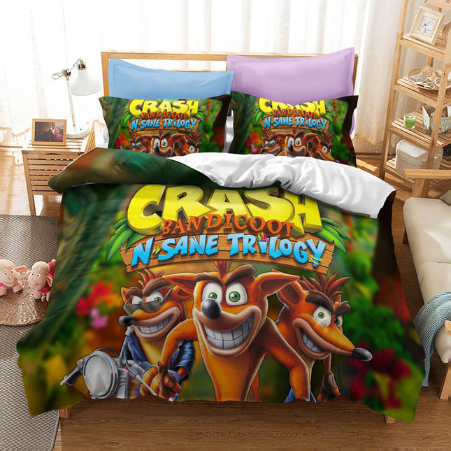 Crash Bandicoot Kids Bedding Set Quilt Cover Without Filler