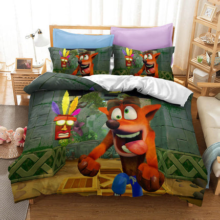 Crash Bandicoot Kids Bedding Set Quilt Cover Without Filler