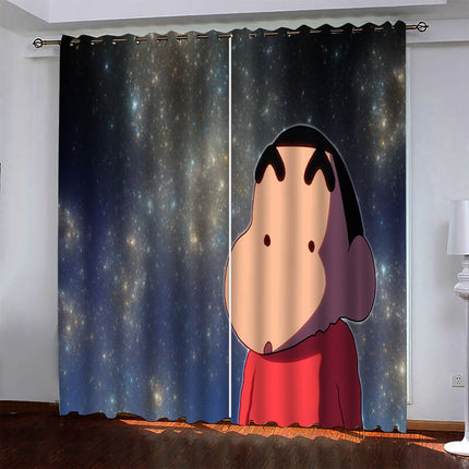 Crayon Shin-chan Pattern Curtains Blackout Window Drapes