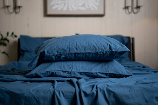 Crinkle Percale Organic Cotton Sheet Set + Pillowcases Nest Bedding® 