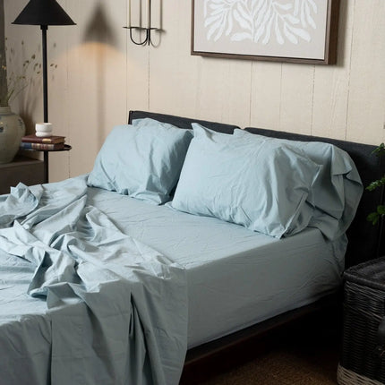 Crinkle Percale Organic Cotton Sheet Set + Pillowcases Nest Bedding® 