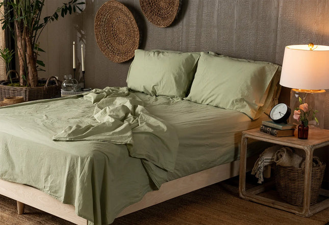 Crinkle Percale Organic Cotton Sheet Set + Pillowcases Nest Bedding® 
