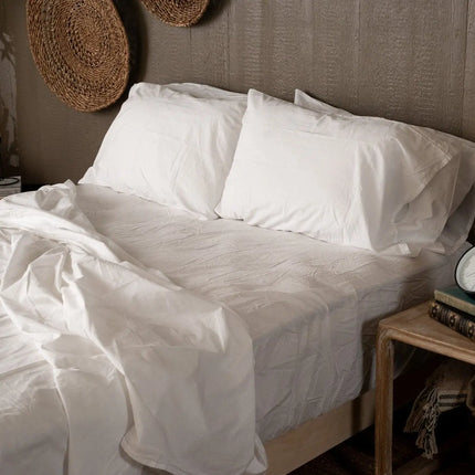 Crinkle Percale Organic Cotton Sheet Set + Pillowcases Nest Bedding® 