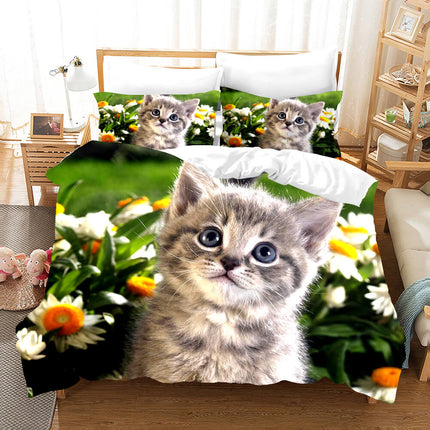 Cute Animal Pet Cats Bedding Set Quilt Covers Without Filler