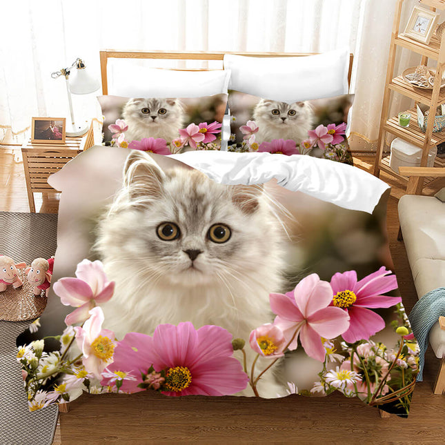 Cute Animal Pet Cats Bedding Set Quilt Covers Without Filler