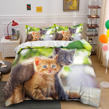 Cute Animal Pet Cats Bedding Set Quilt Covers Without Filler