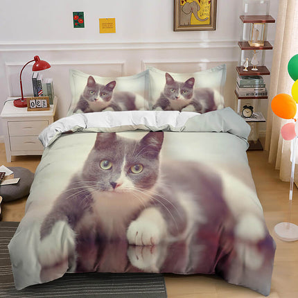 Cute Animal Pet Cats Bedding Set Quilt Covers Without Filler