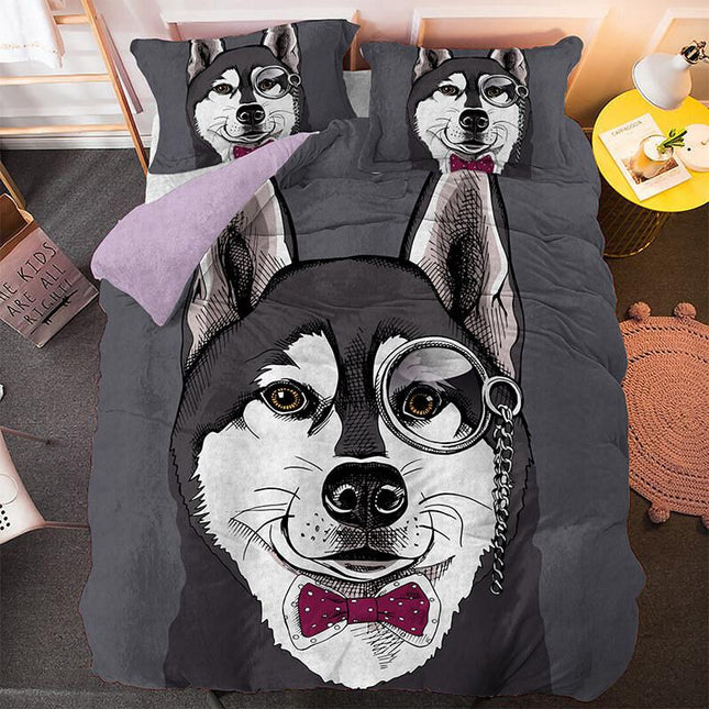 Cute Dog Cartoon Pug Bedding Set Duvet Covers
