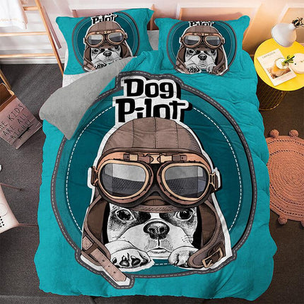 Cute Dog Cartoon Pug Bedding Set Duvet Covers