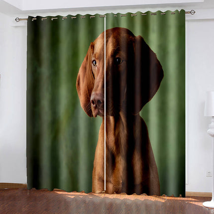 Cute Dogs Curtains Blackout Window Treatments Drapes for Room Decoration
