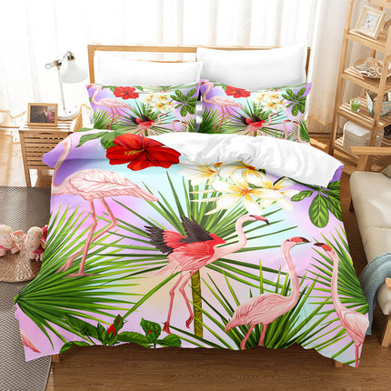 Cute Flamingo Bedding Set Quilt Covers Without Filler