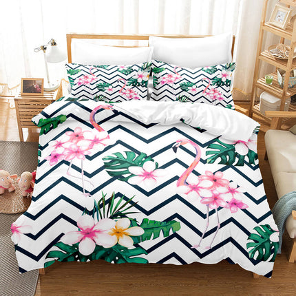 Cute Flamingo Bedding Set Quilt Covers Without Filler