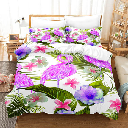 Cute Flamingo Bedding Set Quilt Covers Without Filler
