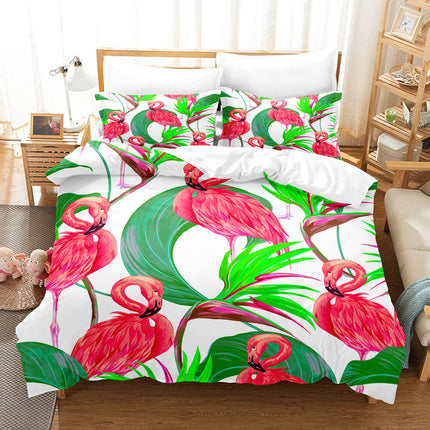 Cute Flamingo Bedding Set Quilt Covers Without Filler